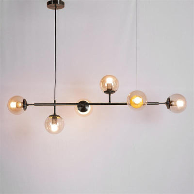 Yorvin Pendant Lamp Orb Brass Glass for Living Room