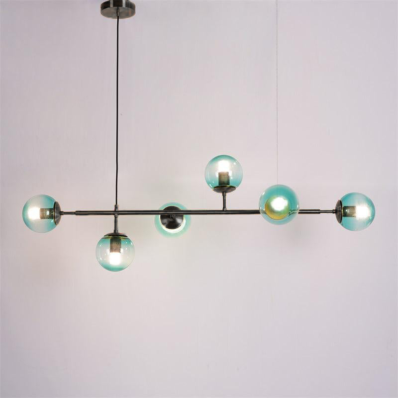 Yorvin Pendant Lamp Orb Brass Glass for Living Room