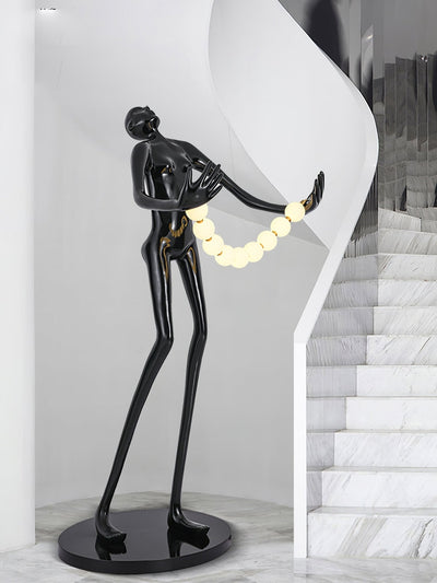 Orbit Beaded Sculptural Floor Lamp