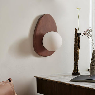 Aldiniella Premium Nordic Art Walnut Glass Wall Lamp