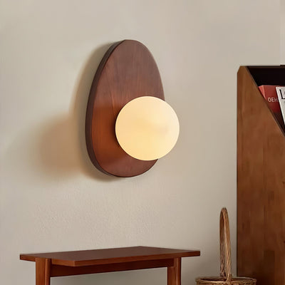 Aldiniella Premium Nordic Art Walnut Glass Wall Lamp