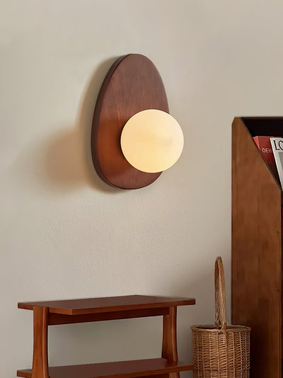 Aldiniella Premium Nordic Art Walnut Glass Wall Lamp