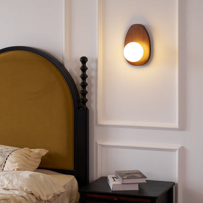Aldiniella Premium Nordic Art Walnut Glass Wall Lamp