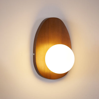 Aldiniella Premium Nordic Art Walnut Glass Wall Lamp