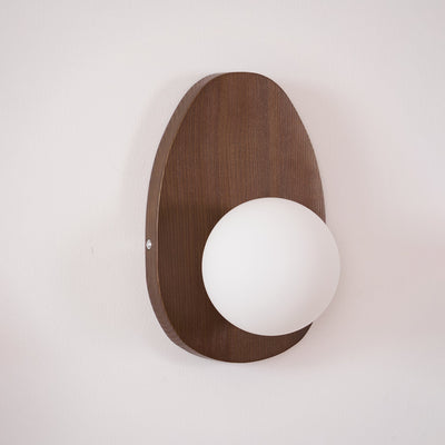 Aldiniella Premium Nordic Art Walnut Glass Wall Lamp