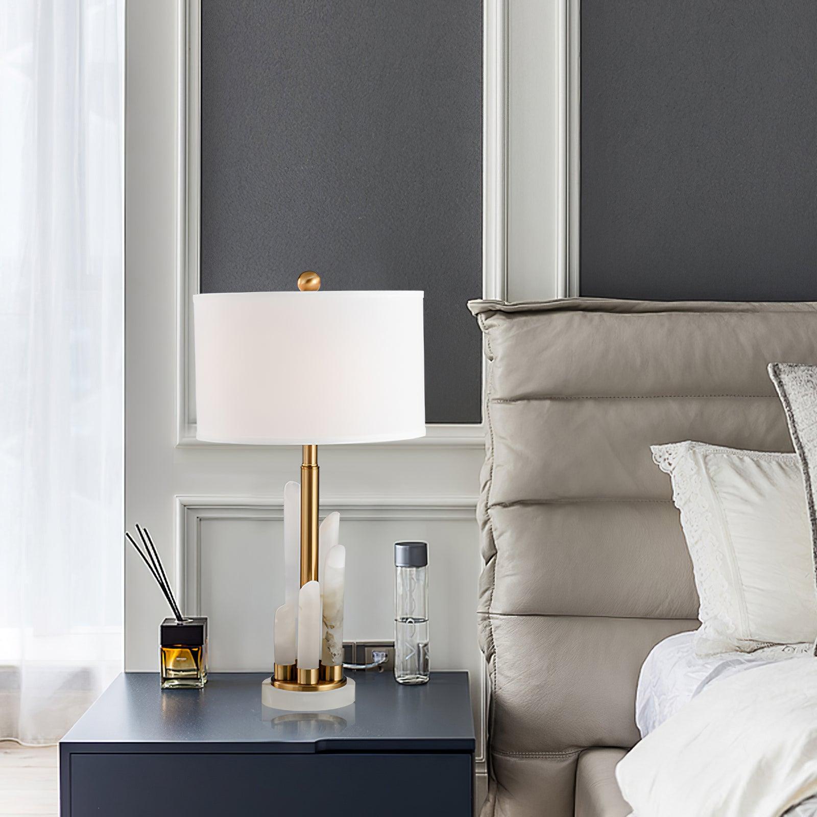 Olvenor Cylindrical Alabaster Table Lamp