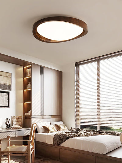 Nalem Ceiling Light Walnut Curved Edge Oval Nordic