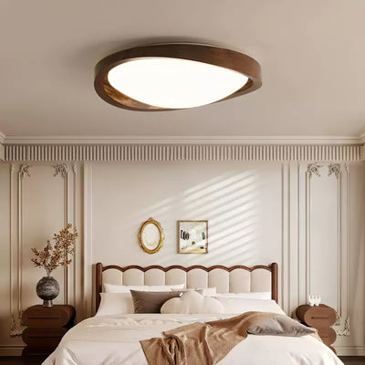 Nalem Ceiling Light Walnut Curved Edge Oval Nordic