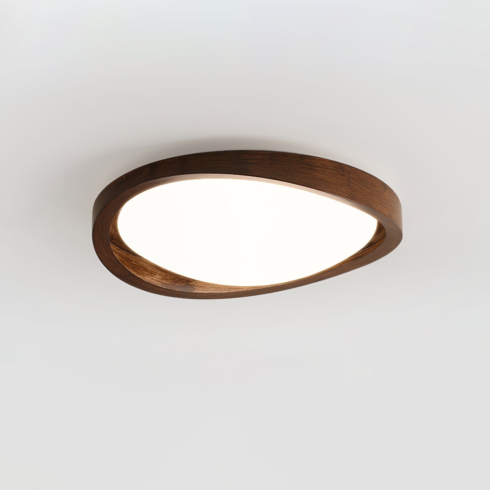 Nalem Ceiling Light Walnut Curved Edge Oval Nordic