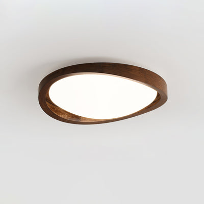 Nalem Ceiling Light Walnut Curved Edge Oval Nordic