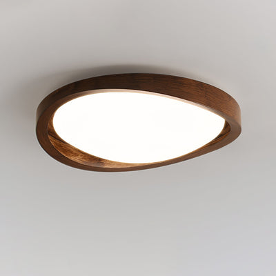 Nalem Ceiling Light Walnut Curved Edge Oval Nordic