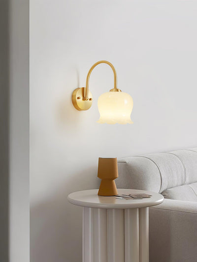 Avcarora Premium Nordic Art Brass Glass Wall Lamp