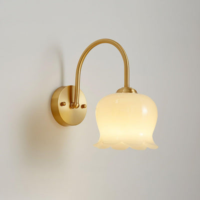 Avcarora Premium Nordic Art Brass Glass Wall Lamp