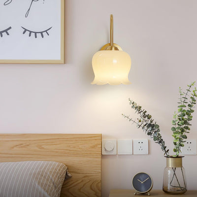 Avcarora Premium Nordic Art Brass Glass Wall Lamp