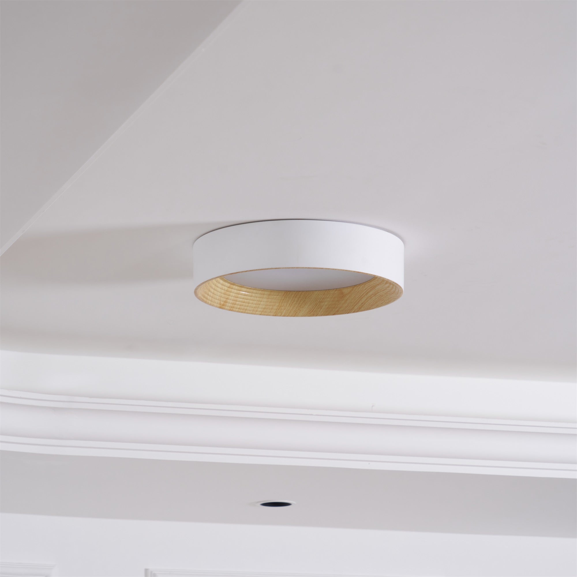Elvirelle Ceiling Lamp Wood Ring Minimalist Adjustable