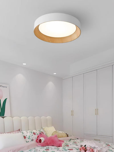 Elvirelle Ceiling Lamp Wood Ring Minimalist Adjustable