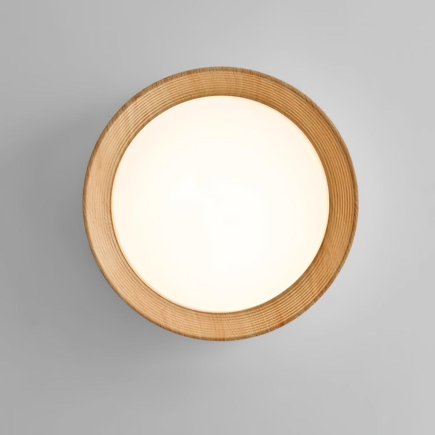 Elvirelle Ceiling Lamp Wood Ring Minimalist Adjustable