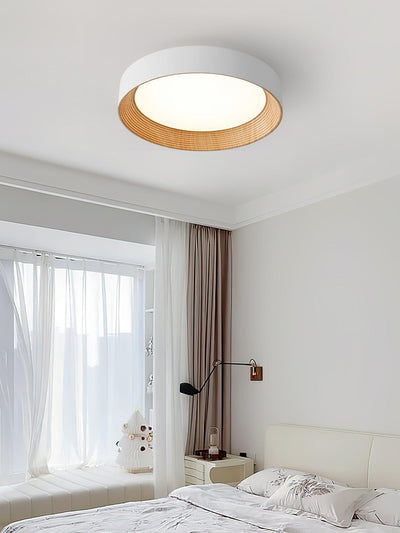 Elvirelle Ceiling Lamp Wood Ring Minimalist Adjustable
