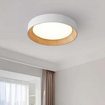 Elvirelle Ceiling Lamp Wood Ring Minimalist Adjustable