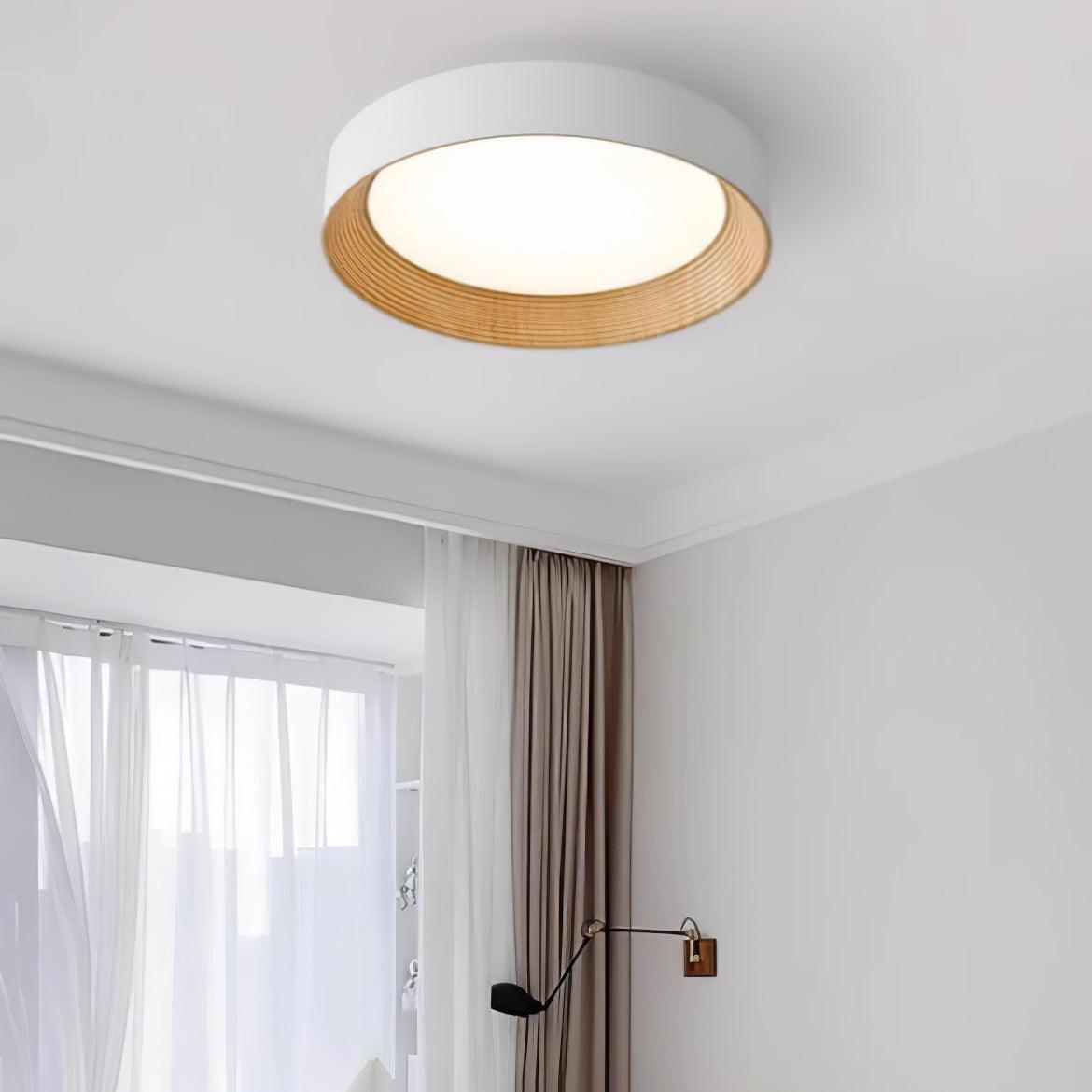 Elvirelle Ceiling Lamp Wood Ring Minimalist Adjustable