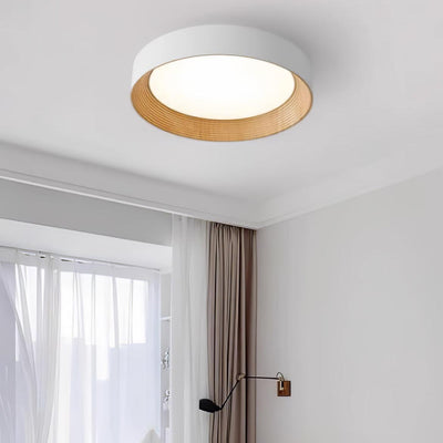 Elvirelle Ceiling Lamp Wood Ring Minimalist Adjustable