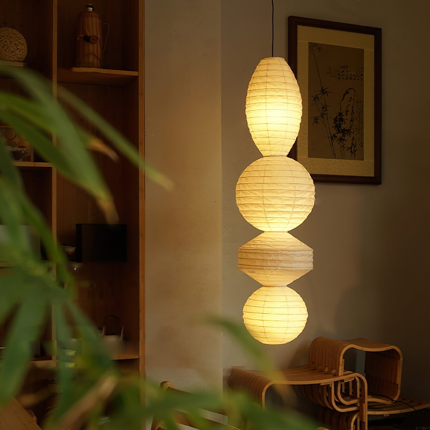 Elthayra Natural Series Bamboo Lantern Pendant Lamp
