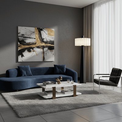 Nivalena Alabaster Pleat Floor Lamp