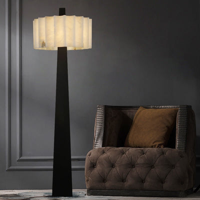 Nivalena Alabaster Pleat Floor Lamp