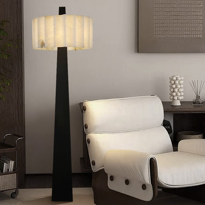 Nivalena Alabaster Pleat Floor Lamp