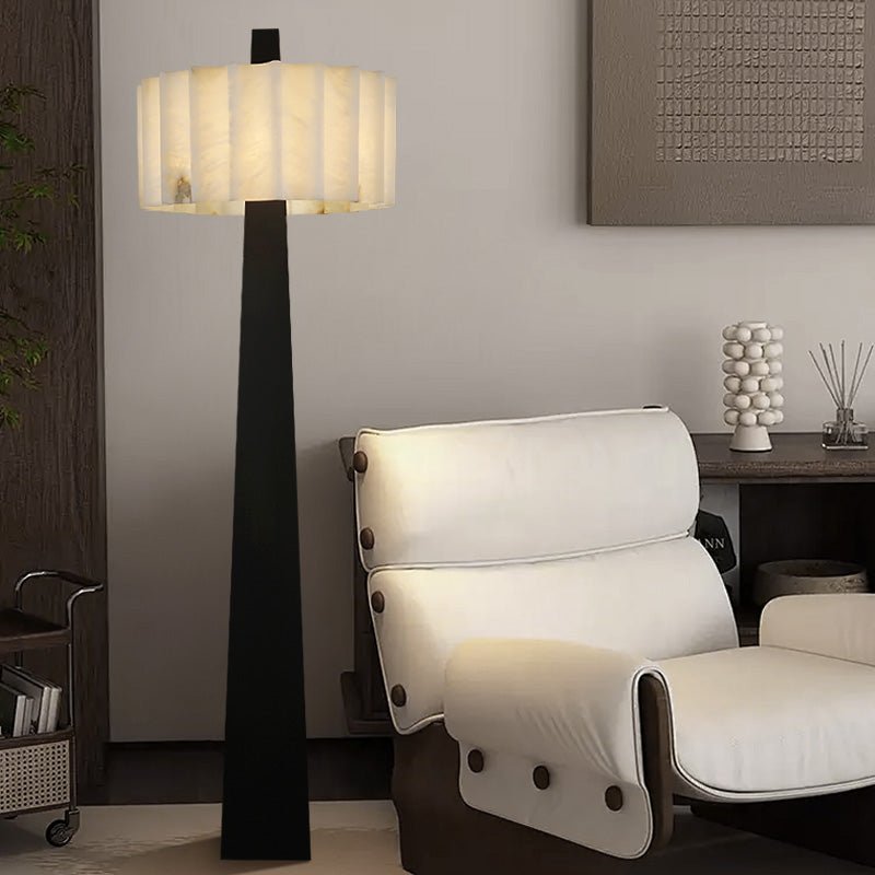 Nivalena Alabaster Pleat Floor Lamp