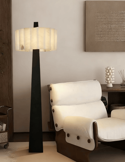 Nivalena Alabaster Pleat Floor Lamp