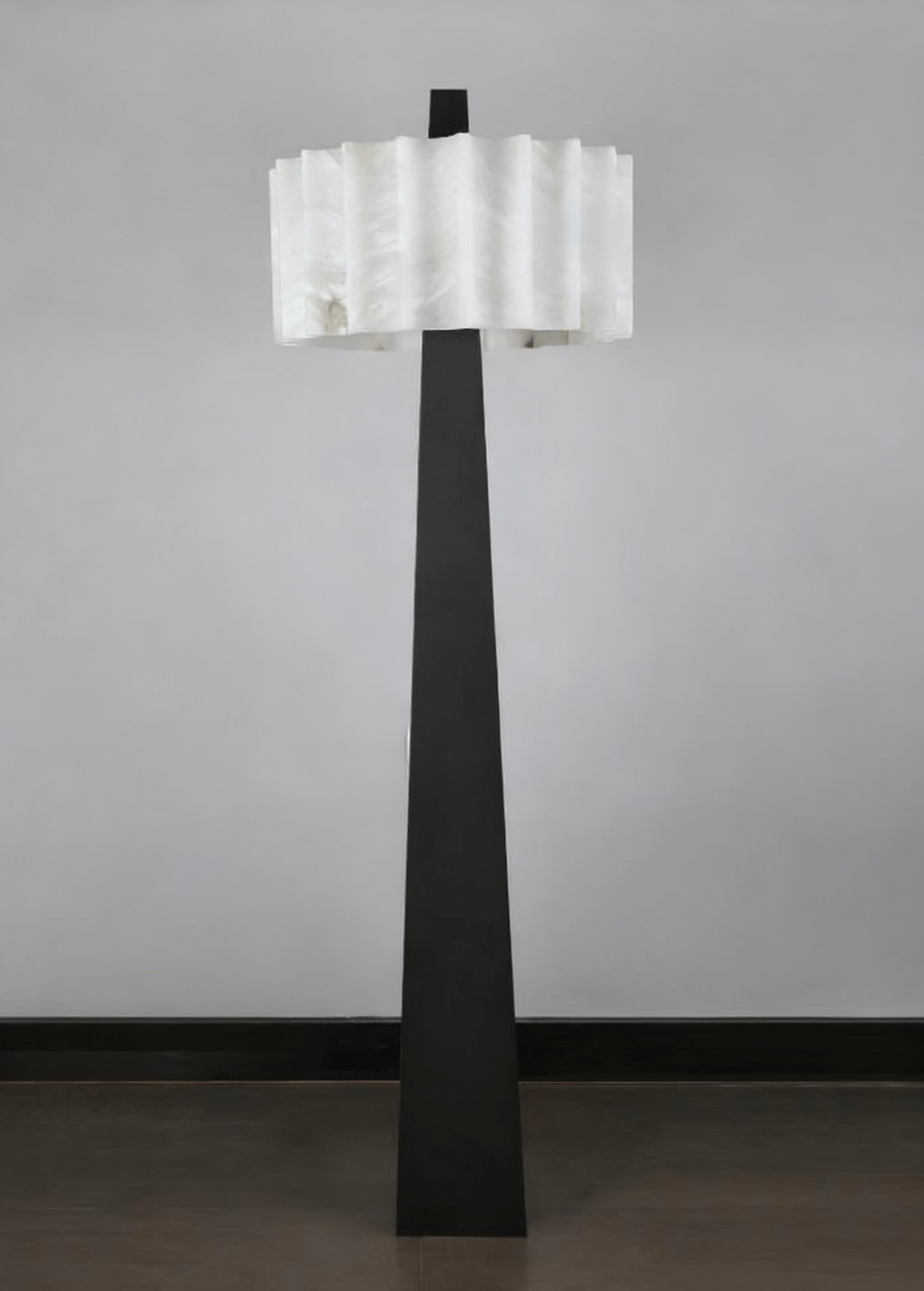 Nivalena Alabaster Pleat Floor Lamp