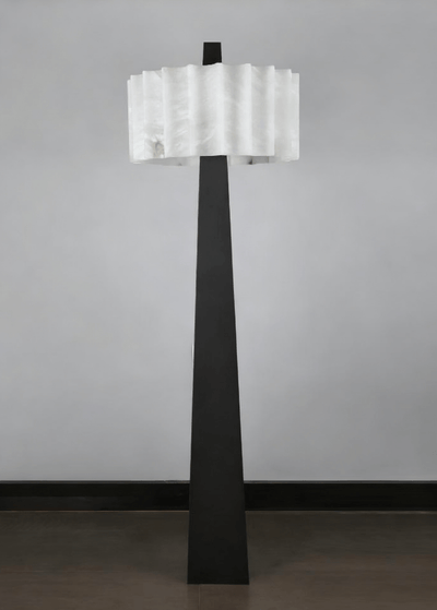 Nivalena Alabaster Pleat Floor Lamp