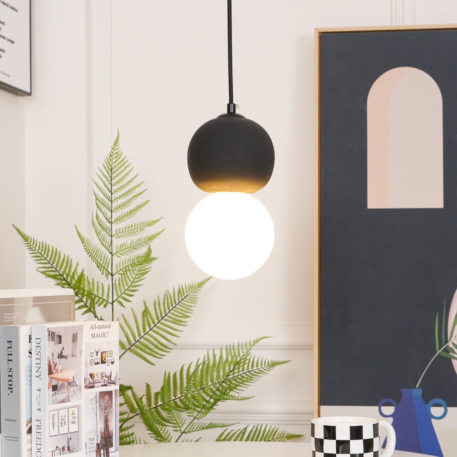 Joss Cement Minimalist Pendant Lamp