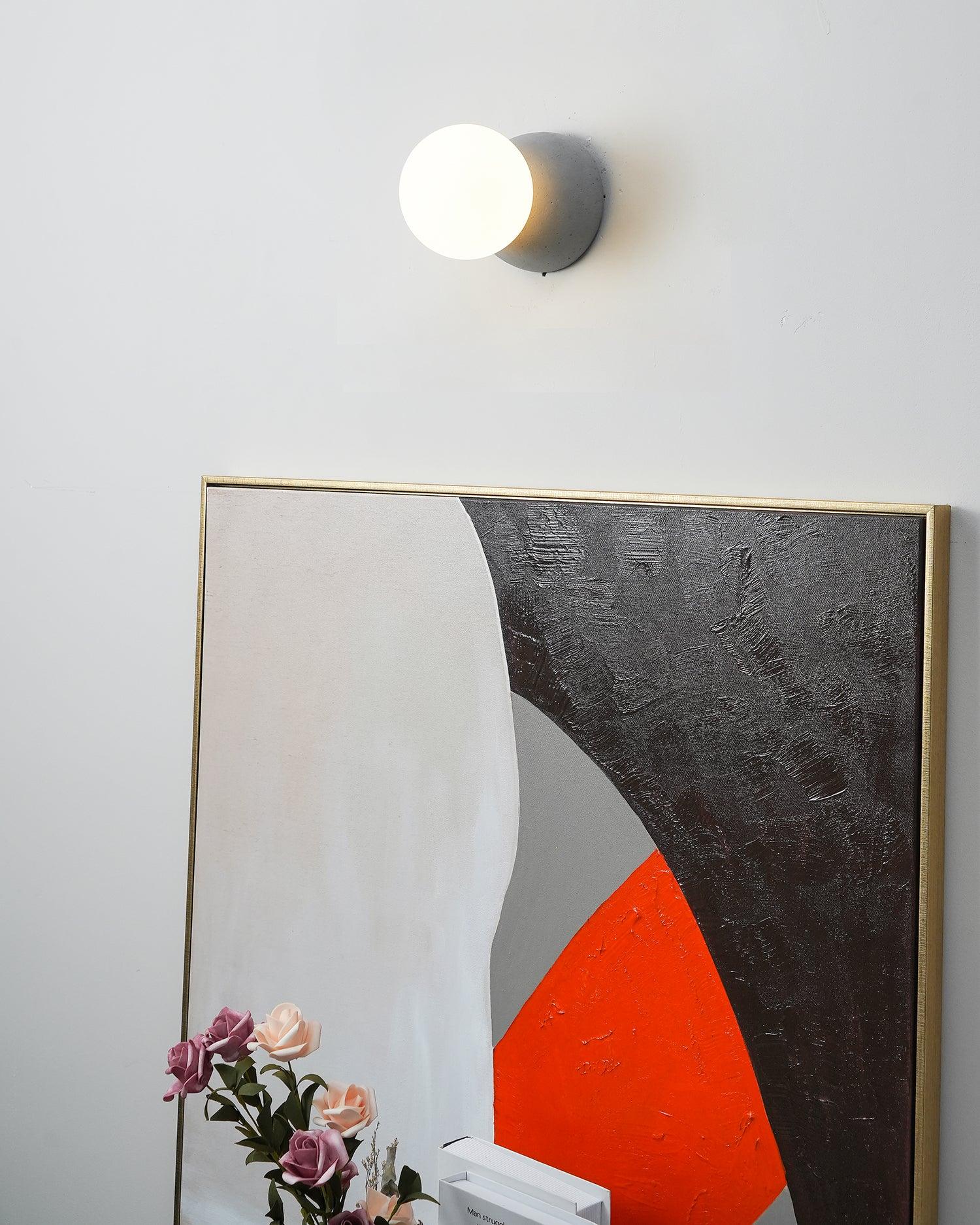 Eirinise Wall Lamp Concrete Opal Glass