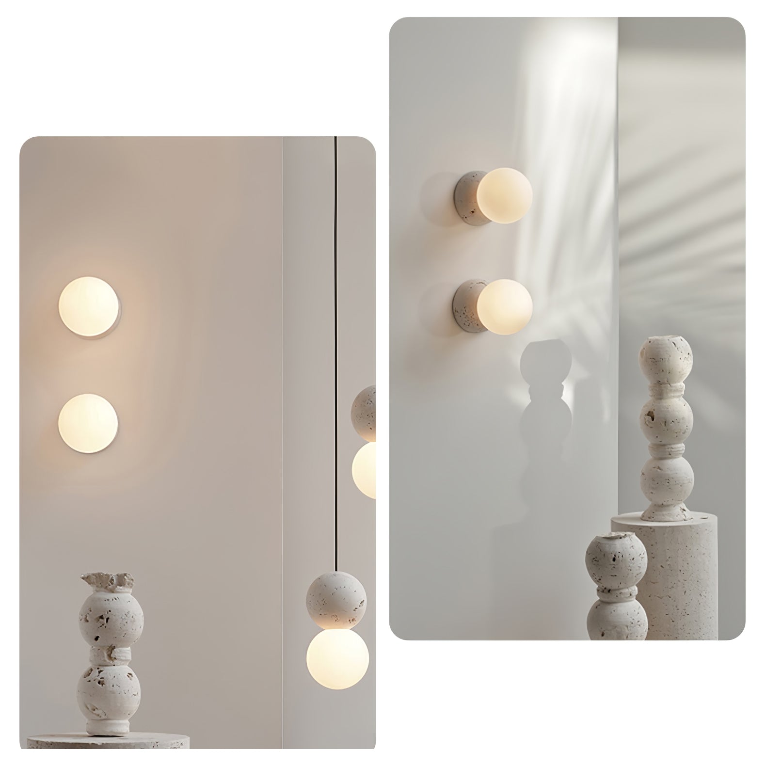 Eirinise Wall Lamp Concrete Opal Glass