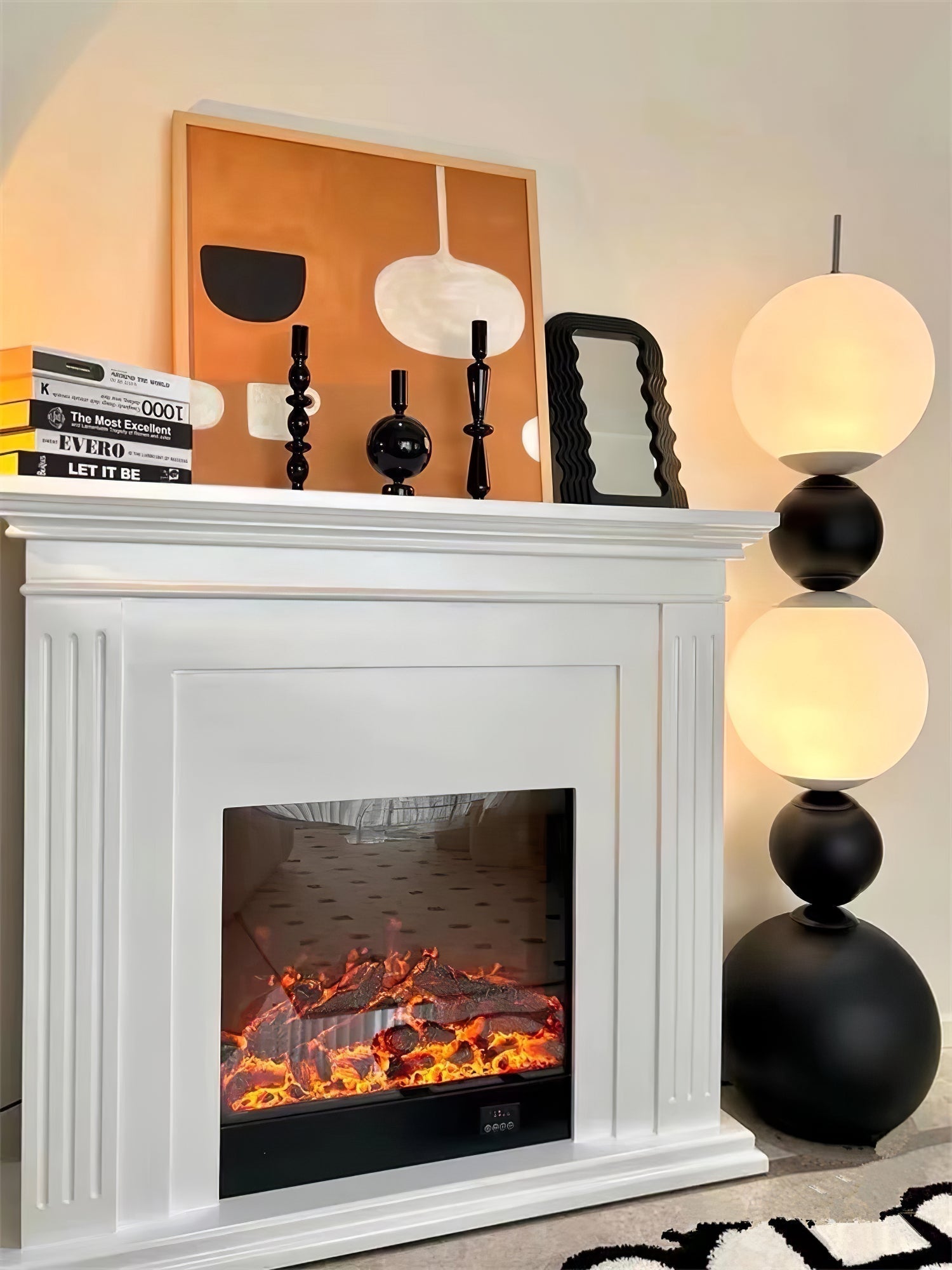 Ervynel Spherical Black Floor Lamp