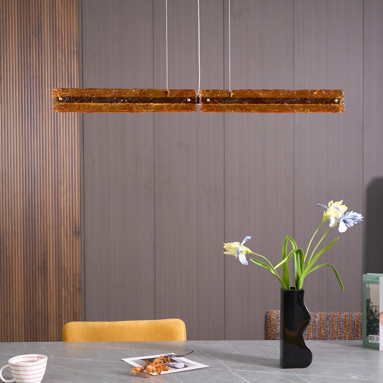 Avnorira Modern Minimalist Linear Island Glass Pendant Lamp