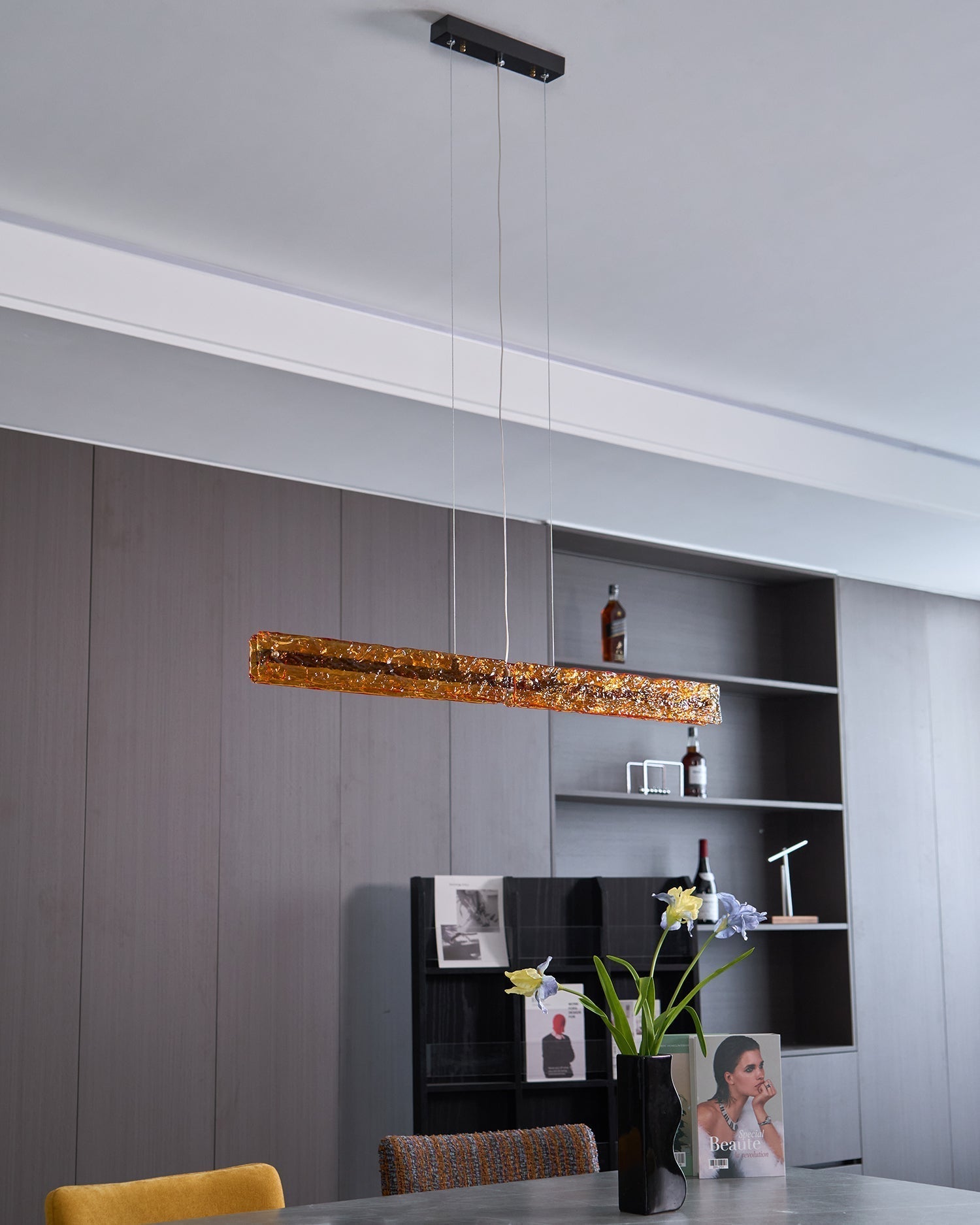 Avnorira Modern Minimalist Linear Island Glass Pendant Lamp