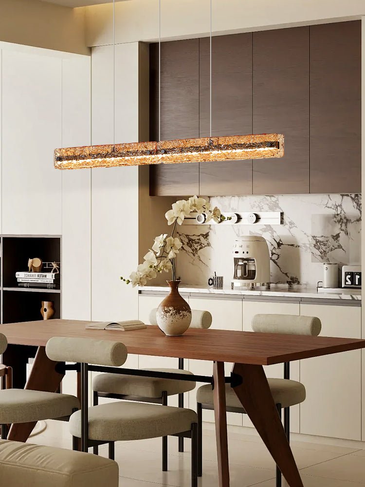 Avnorira Modern Minimalist Linear Island Glass Pendant Lamp