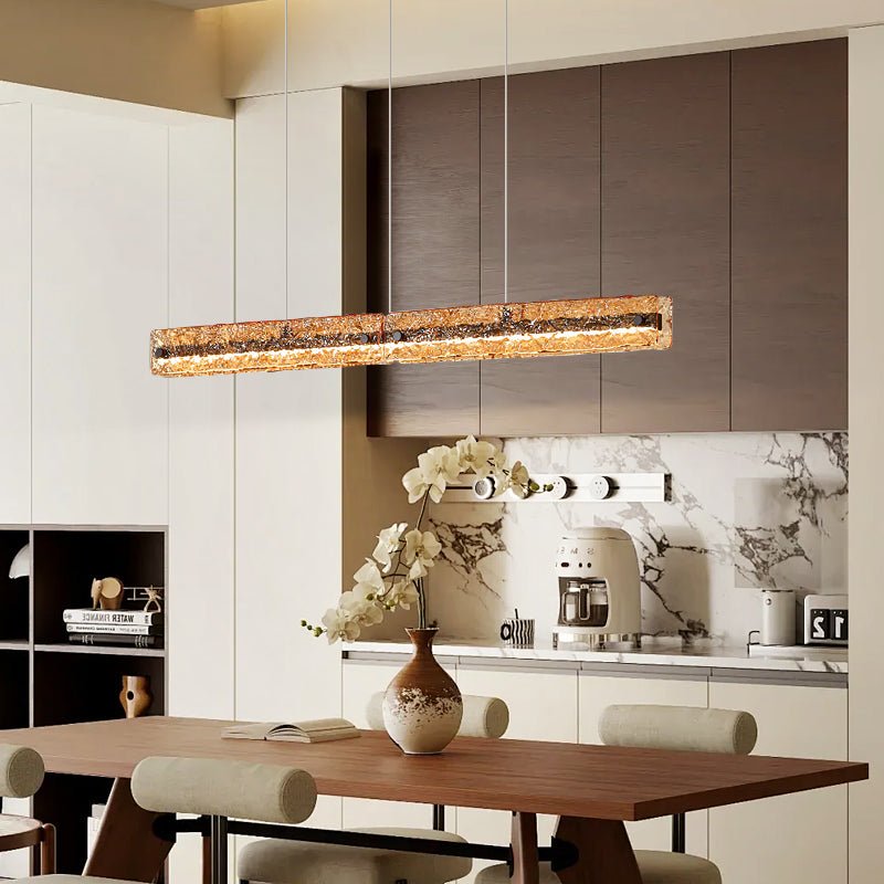 Avnorira Modern Minimalist Linear Island Glass Pendant Lamp