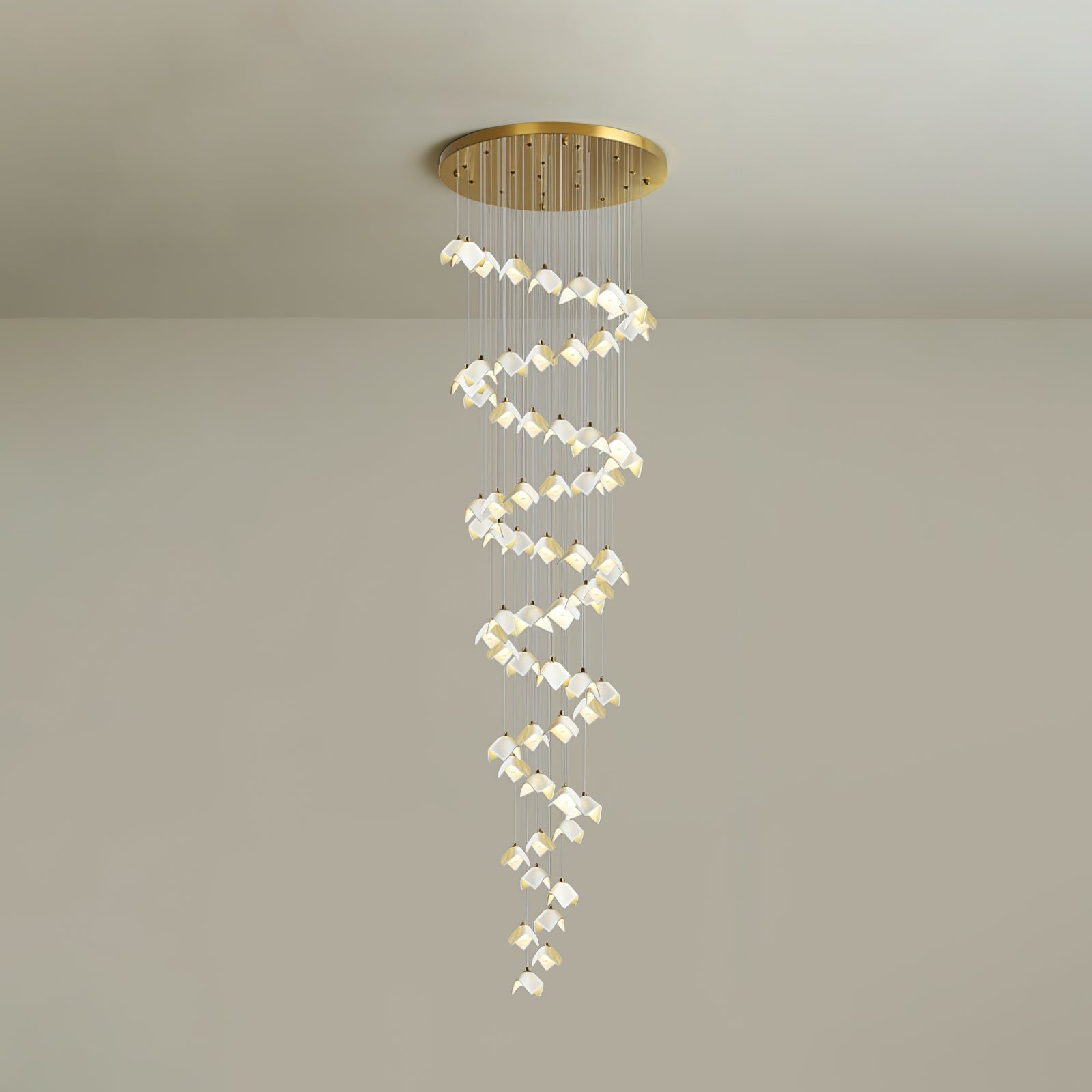Cithayra Geometric Glass Brass Chandelier