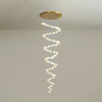 Cithayra Geometric Glass Brass Chandelier