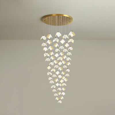 Cithayra Geometric Glass Brass Chandelier