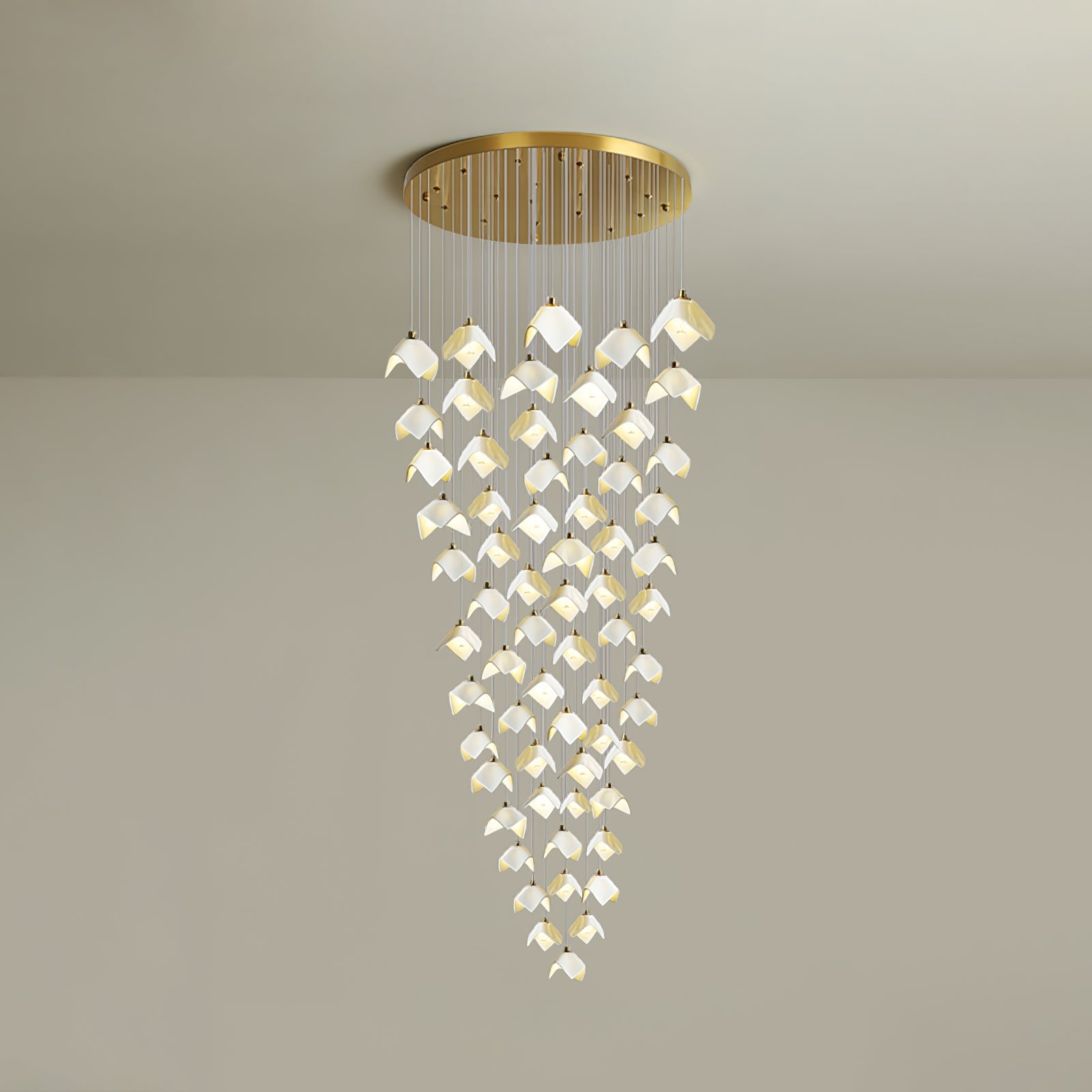 Cithayra Geometric Glass Brass Chandelier