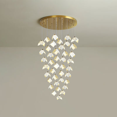 Cithayra Geometric Glass Brass Chandelier
