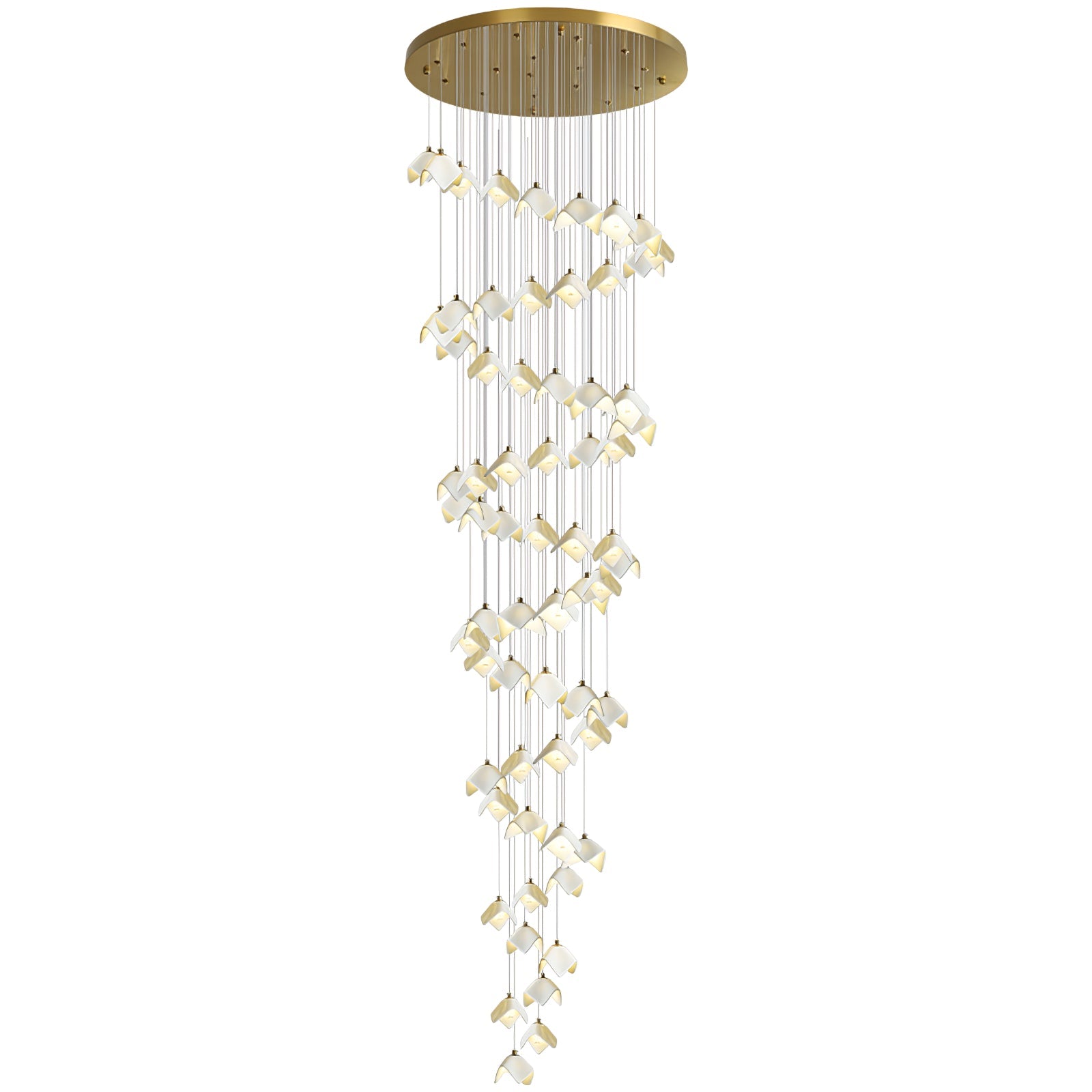 Cithayra Geometric Glass Brass Chandelier