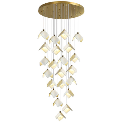 Cithayra Geometric Glass Brass Chandelier