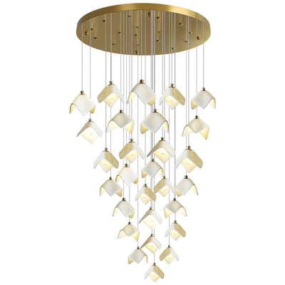 Cithayra Geometric Glass Brass Chandelier