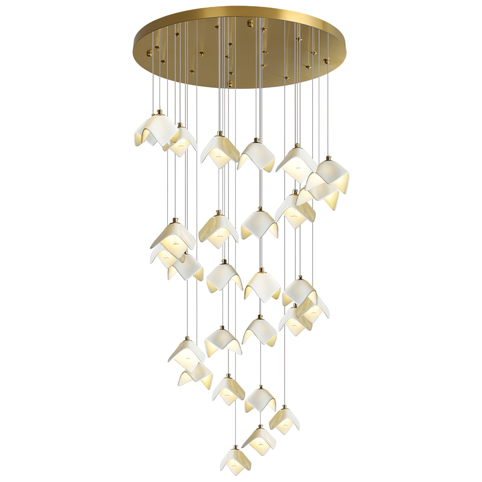 Cithayra Geometric Glass Brass Chandelier